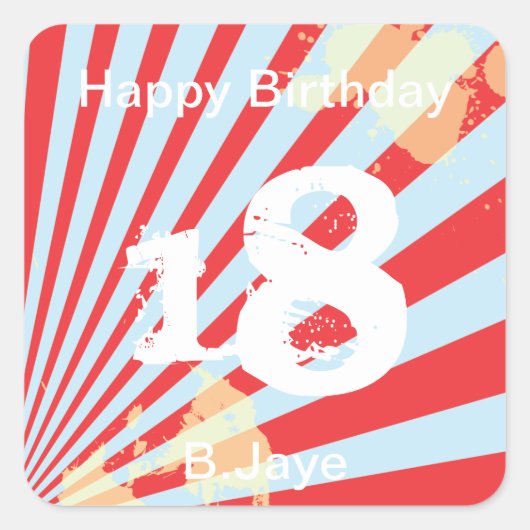 Tiener Verjaardag Party Favoriet | Sticker (Voorkant)