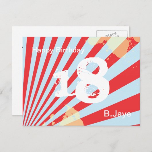 Tiener Verjaardagsfeest Uitnodigen / Dank u | Brie Briefkaart (Voorkant / Achterkant)