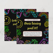 Tiener verjaardagsuitnodiging - bewerkbaar kaart (Voorkant / Achterkant)