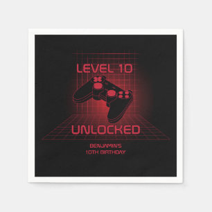 Tiener-videogame-speler Gamer-jongen Verjaardagsfe Servet