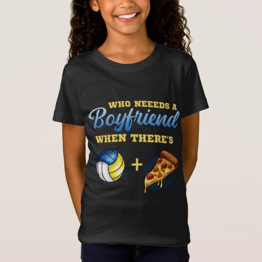 Tiener volleybal & pizza liefde grappig die een jo t-shirt (Voorkant)
