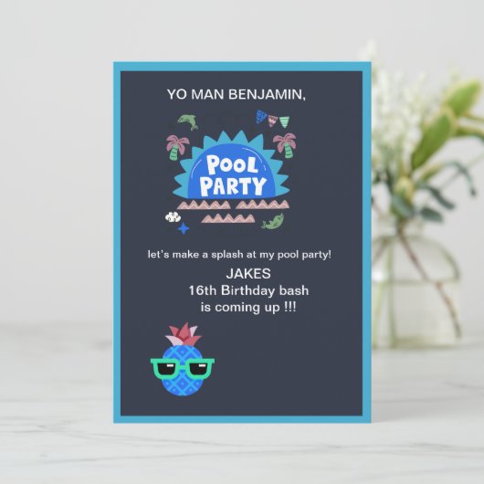 tiener Yo man laten we een verjaardagsplash maken Kaart (Staand voorkant)