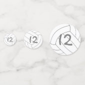 tiener zilvervolleybalwedstrijd confetti (Achterkanten)