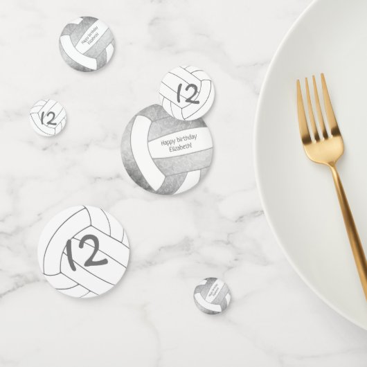 tiener zilvervolleybalwedstrijd confetti (Groep)