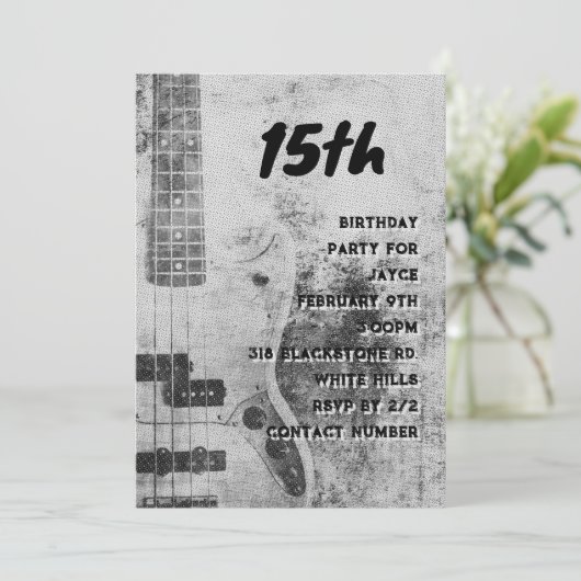 Tiener Zoon Verjaardag Grunge gitaar Kaart (Staand voorkant)