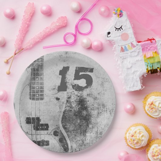 Tiener Zoon Verjaardag Grunge gitaar Papieren Bordje (Feest)