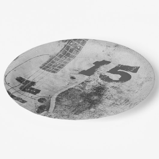 Tiener Zoon Verjaardag Grunge gitaar Papieren Bordje (Gekanteld)