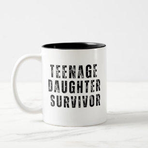 Tienerdochter Survivor Funny Tweekleurige Koffiemok