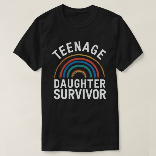 Tienerdochter Survivor Grappig Mam Pap Ouderschap T-shirt (Design voorkant)