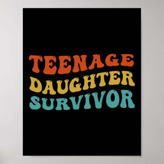Tienerdochter Survivor Vaderdag Retro Groovy Poster (Voorkant)