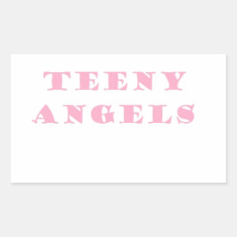 tienerengelen rechthoekige sticker