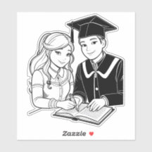 Tienerjongen en meisje studeren