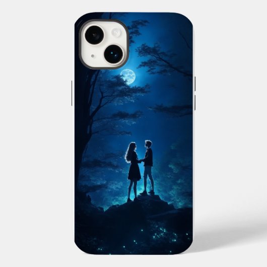 Tienerjongen meisjes met blauwe iPhone / iPad case (Achterkant)