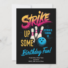Tienerjongens Bowling Feest Uitnodiging Cool Verja