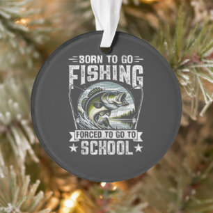 Tienerjongens die vissen moeten naar school ornament