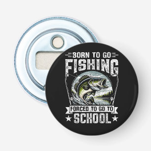 Tienerjongens die vissen worden gedwongen naar sch button flesopener