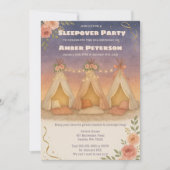 Tienermeisje Charmant Sleepover verjaardagsfeestje Kaart (Voorkant)