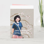 Tienermeisje in de lente kaart (Achterkant)