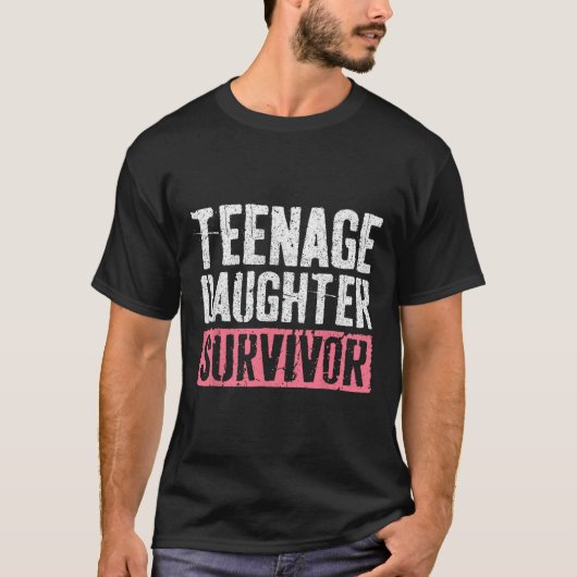 Tienermeisje overlevende Vaderdag T-shirt (Voorkant)