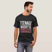 Tienermeisje overlevende Vaderdag T-shirt (Voorkant volledig)