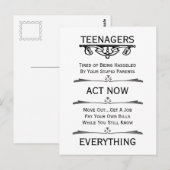 Tieners Act Now Briefkaart (Voorkant / Achterkant)