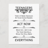 Tieners Act Now Briefkaart (Voorkant)