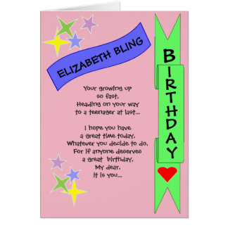 Tieners Birthday-kaart