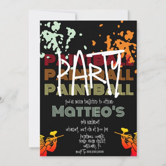 Tieners-feest op een kool Paintball Kaart (Voorkant)