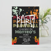 Tieners-feest op een kool Paintball Kaart (Staand voorkant)