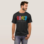 Tieners terug naar schooldocenten studenten Abcd t T-shirt (Voorkant volledig)
