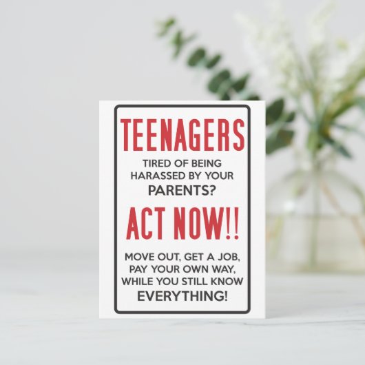 Tieners, verdacht van het worden van geharasseerd? briefkaart (Staand voorkant)