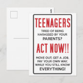 Tieners, verdacht van het worden van geharasseerd? briefkaart (Voorkant / Achterkant)