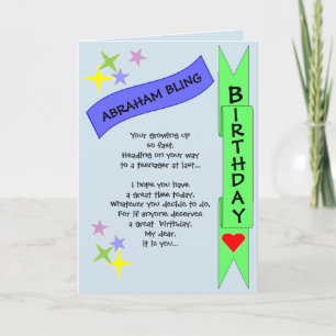 Tieners Verjaardag Kaart