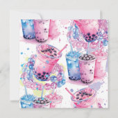 Tienerverjaardag Boba Bubble Tea Bedankkaart (Achterkant)