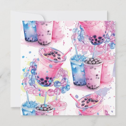 Tienerverjaardag Boba Bubble Tea Bedankkaart (Achterkant)