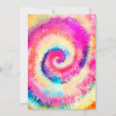 Tienkleurige groovy verjaardagsuitnodiging kaart (Achterkant)