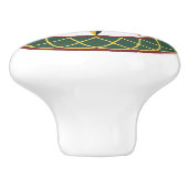 Tienpunts Sterrenrooster Amish Dutch Hex Sign Knop (Zijkant)