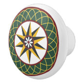 Tienpunts Sterrenrooster Amish Dutch Hex Sign Knop (Rechts)