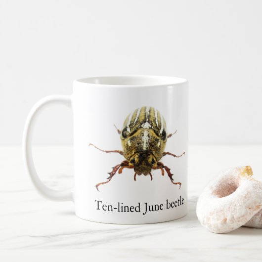 Tienstreepjuni-kever Mok (Met donut)