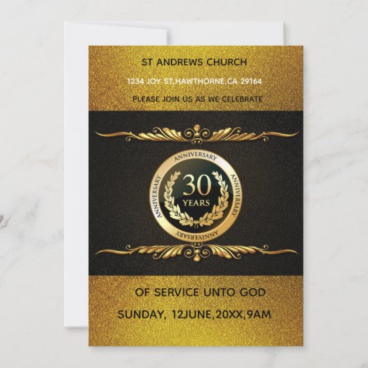 Tientallen Toewijding Kerk Uitnodiging (Voorkant)