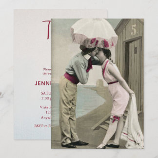 Tientjarig huwelijksjubileum in vintage stijl kaart