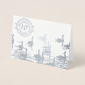Tientjarige tinnen huwelijksverjaardagskaart met z folie kaarten (Voorkant)