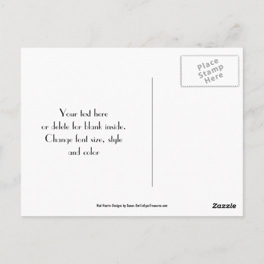 Tientje Rode Hartjes Dankkaart Briefkaart (Achterkant)