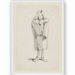 Tiepolo - Karikatuur van een Man met een overjas Sticker