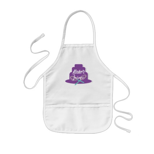 Tier Cake en Whisk Bakery Aangepaste Naam Kinder Schort (Voorkant)