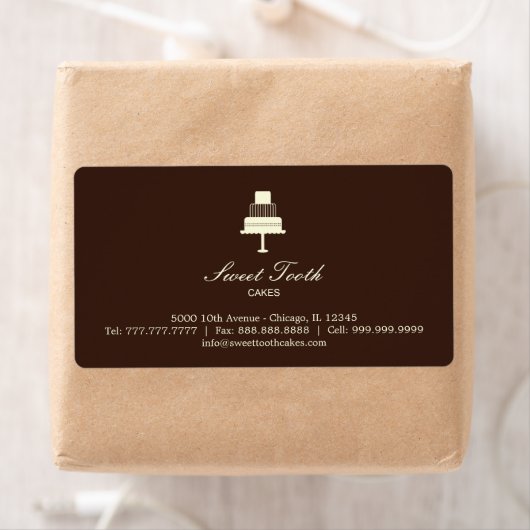 "Tiered Cake" Cake Box Label - Horizontaal (Insitu)