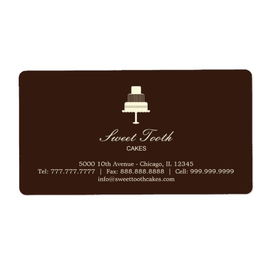 "Tiered Cake" Cake Box Label - Horizontaal (Voorkant)