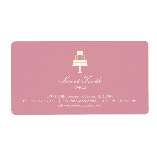 "Tiered Cake" Cake Box Label - Horizontaal (Voorkant)