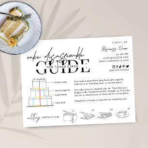 Tiered Cake demonteren instructies minimalistisch Bedankkaart