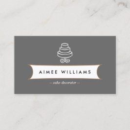  Tiered Cake Logo on Grey Visitekaartje